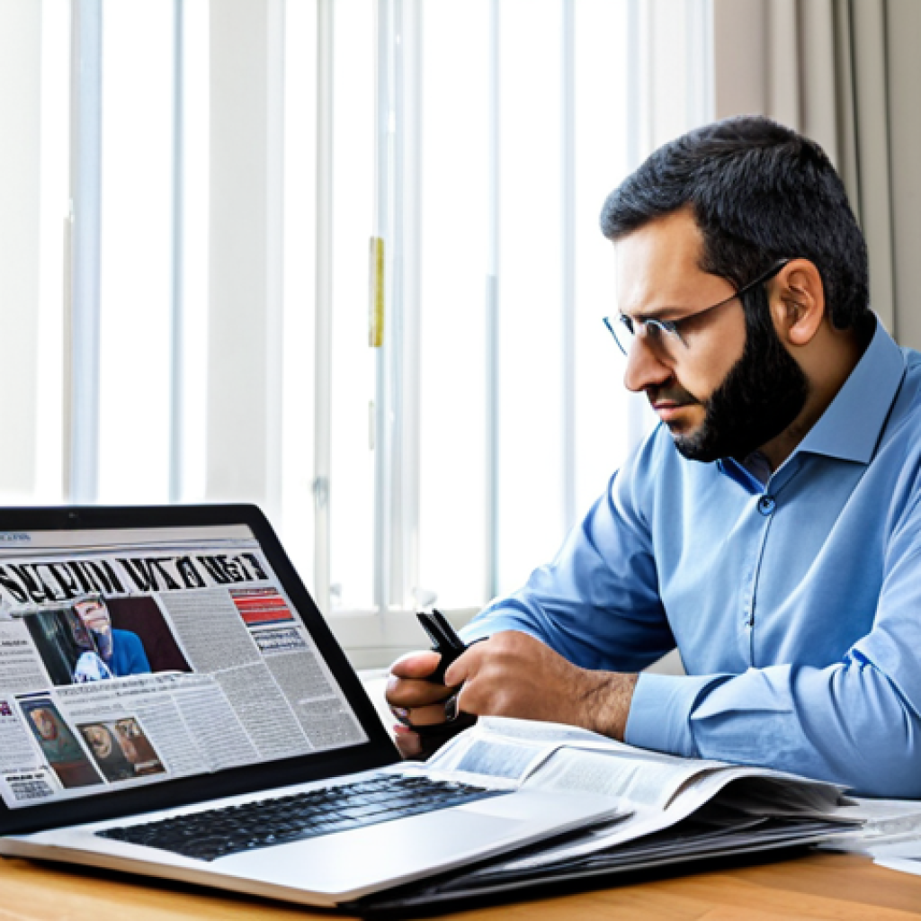 Analyzing News Bias**

"A person sitting at a desk, surrounded by newspapers and a laptop displaying different news websites (Haaretz, Jerusalem Post, Israel Hayom), with a magnifying glass in hand, examining the articles closely. The scene is a well-lit home office. The person is fully clothed in a casual, professional outfit, safe for work, appropriate content, perfect anatomy, correct proportions, natural pose, high quality, professional, modest, family-friendly."

**