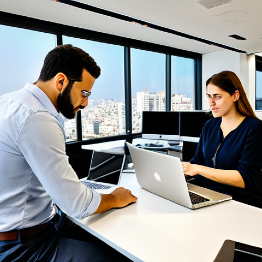 이스라엘의 주요 금융 센터 - Tel Aviv Fintech Startup**

"A modern, glass-walled office in Tel Aviv, bustling with young professi...