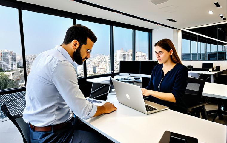 이스라엘의 주요 금융 센터 - Tel Aviv Fintech Startup**

"A modern, glass-walled office in Tel Aviv, bustling with young professi...