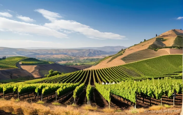 이스라엘의 와이너리 투어 - **Prompt: "Volcanic Serenity in the Golan Heights"**
    A breathtaking, wide-angle landscape shot o...