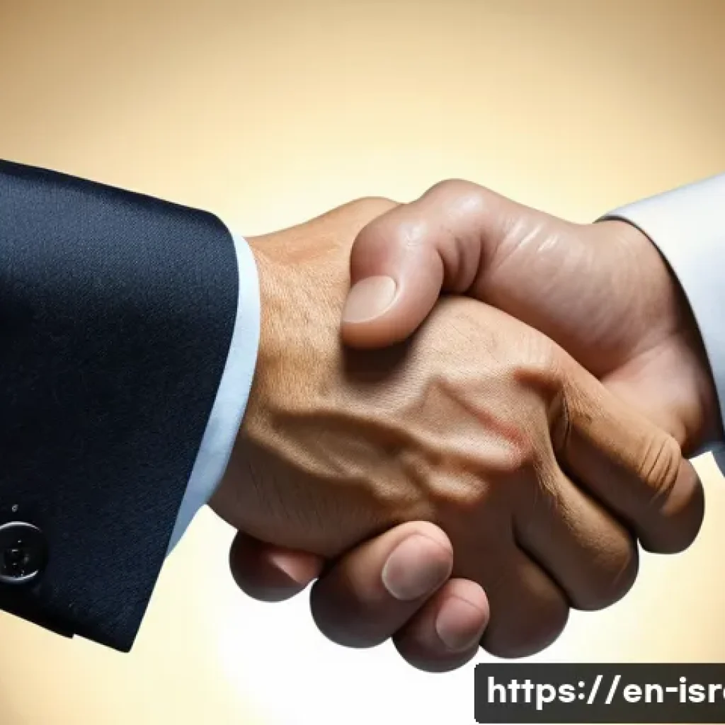 이스라엘과 미국의 정치적 동맹 - **"Historic Handshake of Alliance"**
A detailed, photorealistic image depicting a dignified mome...